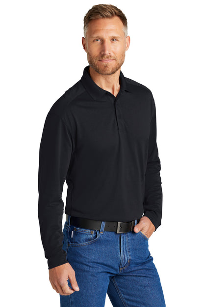 DarkNavy CornerStone Select Lightweight Snag-Proof Long Sleeve Polo CS418LS plain