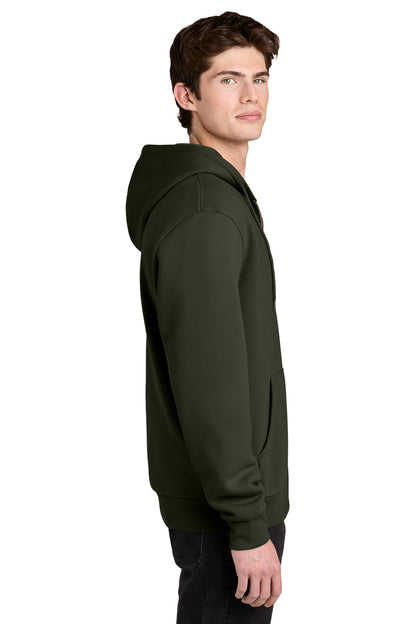 DarkOlive District MelloFleece Full-Zip Hoodie DT6702 plain