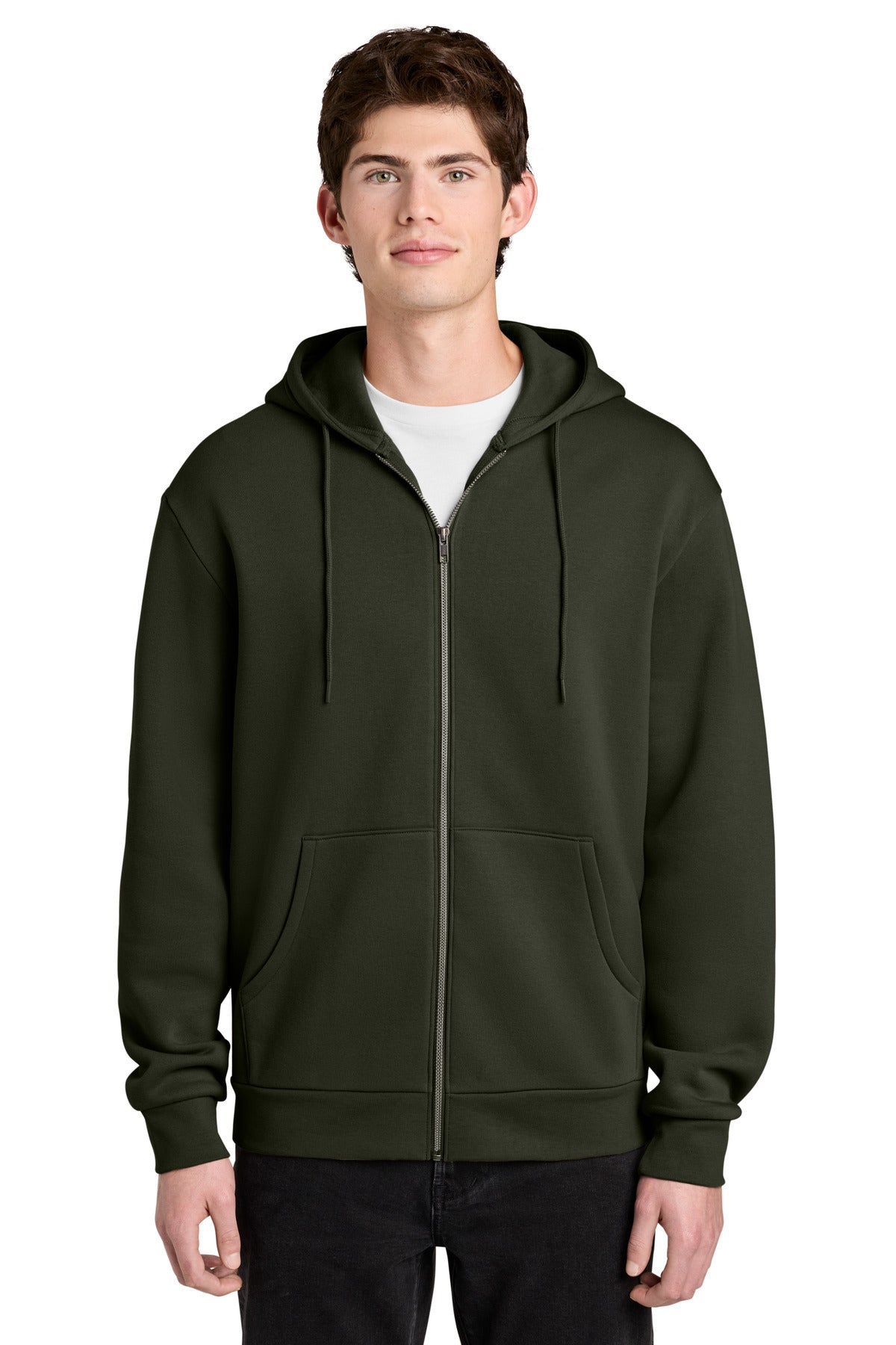 DarkOlive District MelloFleece Full-Zip Hoodie DT6702 plain
