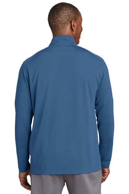 Dawn Blue Sport-Tek Sport-Wick Textured 1/4-Zip Pullover. ST860 plain
