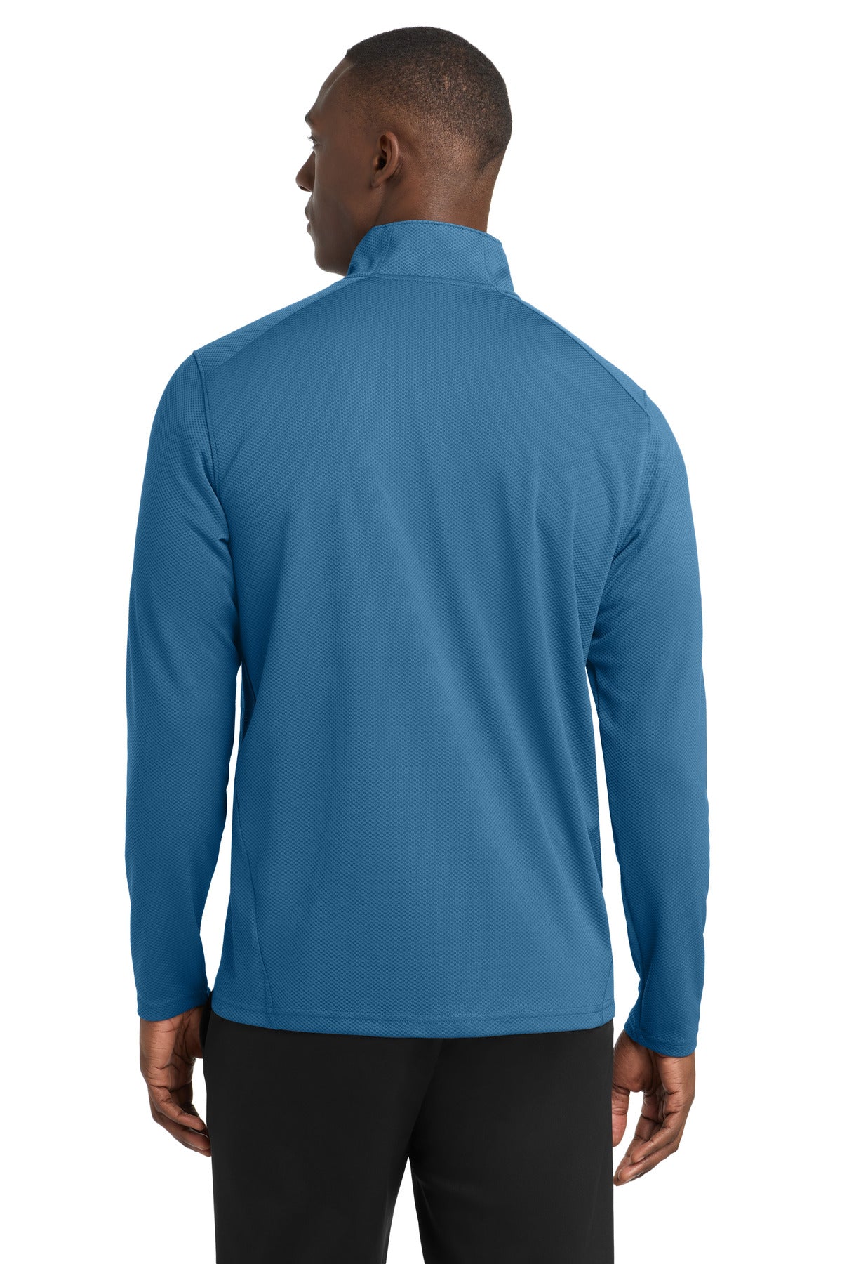 Dawn Blue Sport-Tek Sport-Wick Textured 1/4-Zip Pullover. ST860 plain