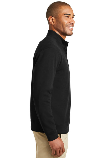 Deep Bk/Cha He Port Authority Interlock 1/4-Zip. K807 plain