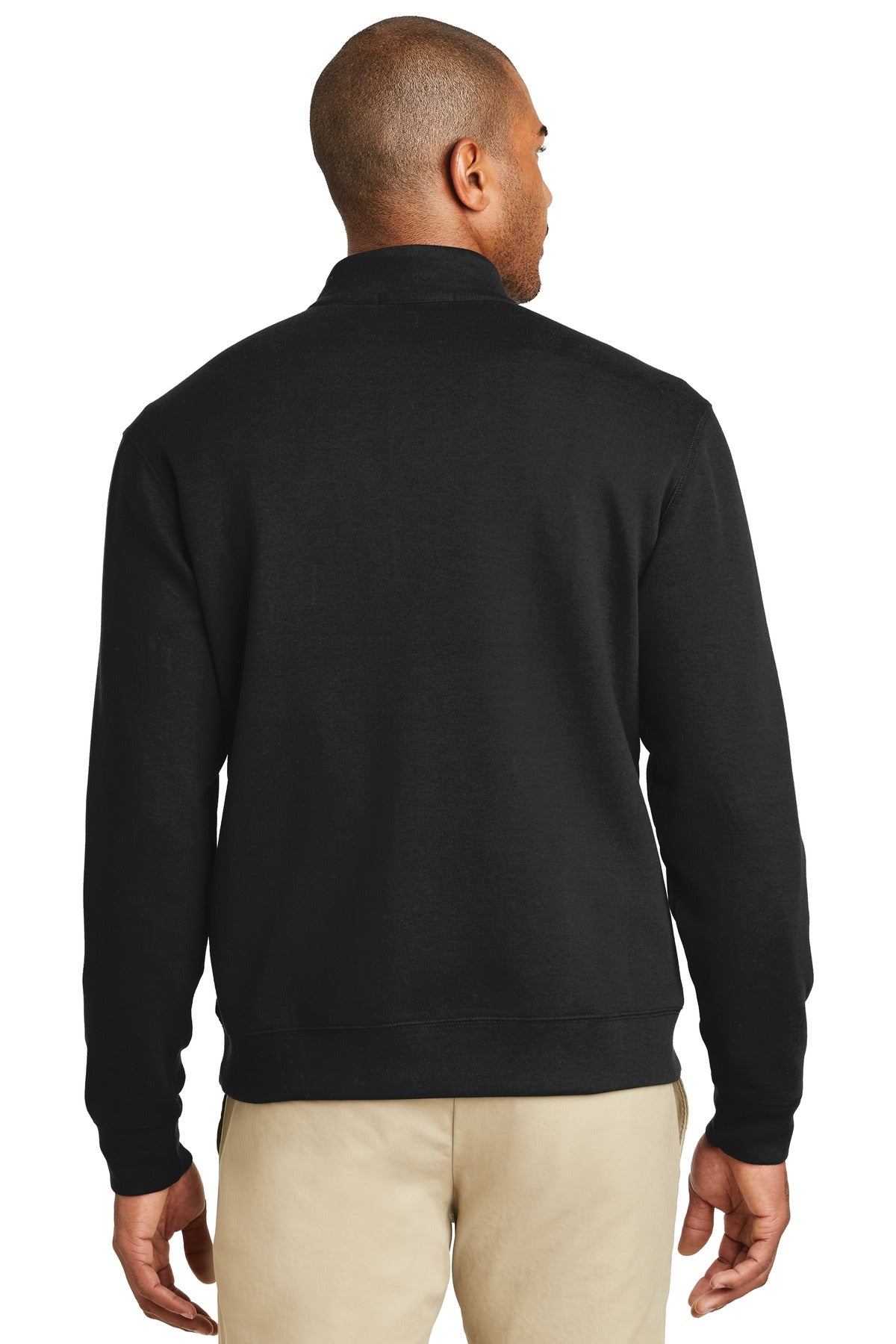 Deep Bk/Cha He Port Authority Interlock 1/4-Zip. K807 plain
