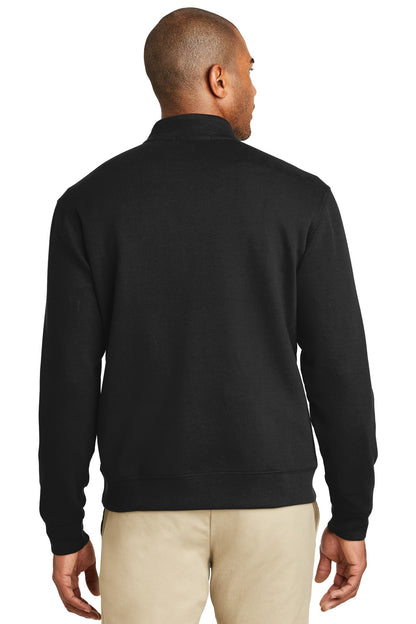 Deep Bk/Cha He Port Authority Interlock 1/4-Zip. K807 plain