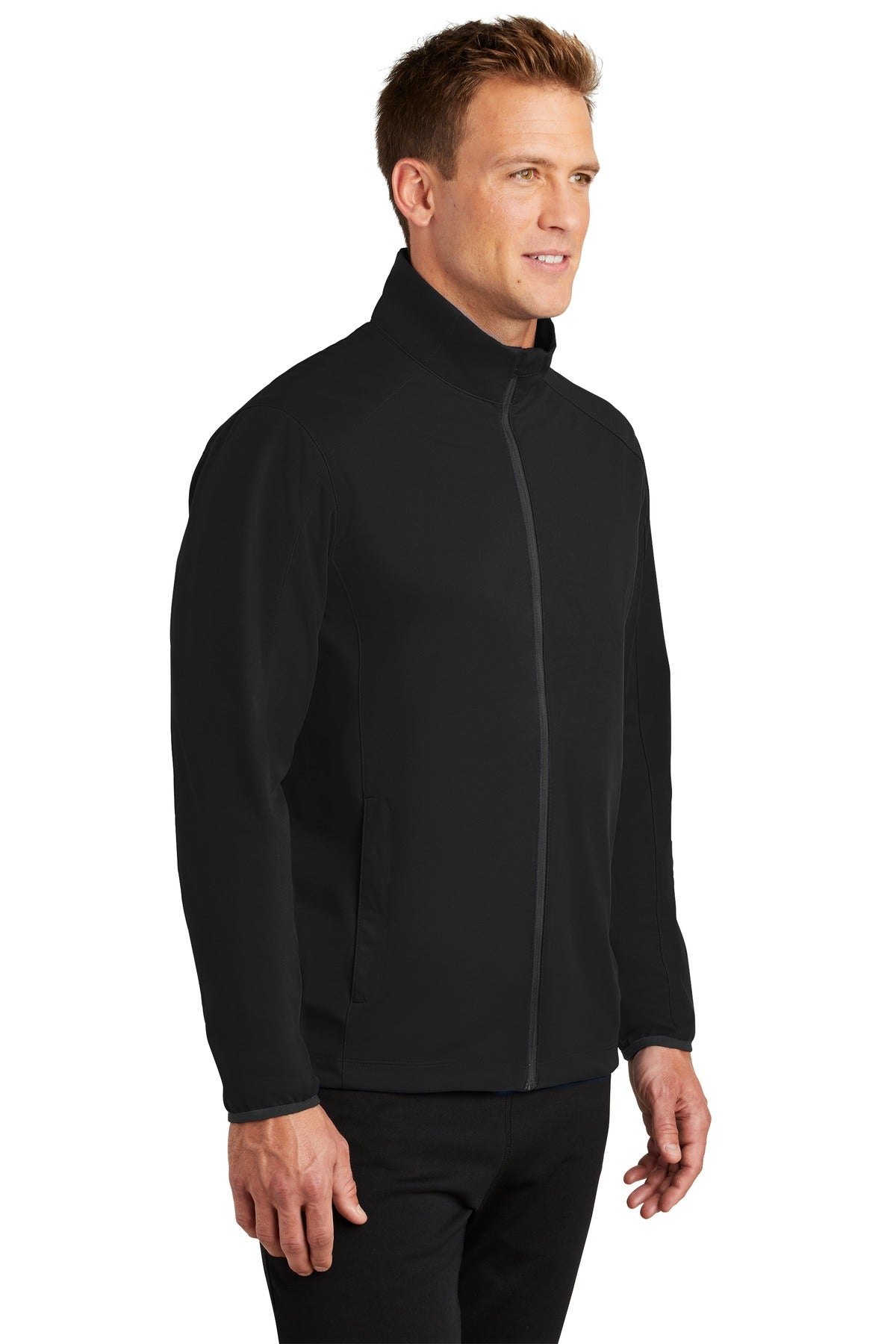 Deep Black Port Authority Active Soft Shell Jacket. J717 plain