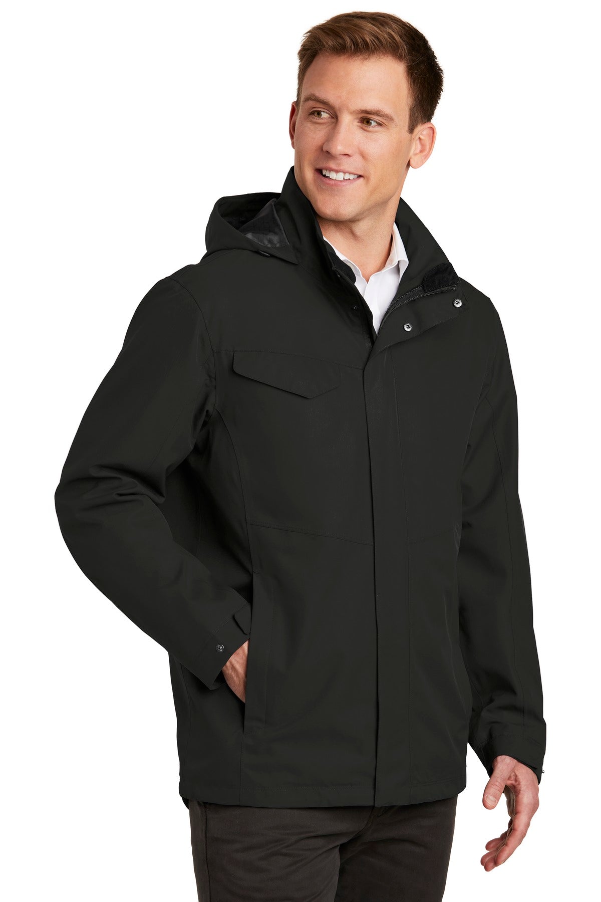 Deep Black Port Authority Collective Outer Shell Jacket. J900 plain