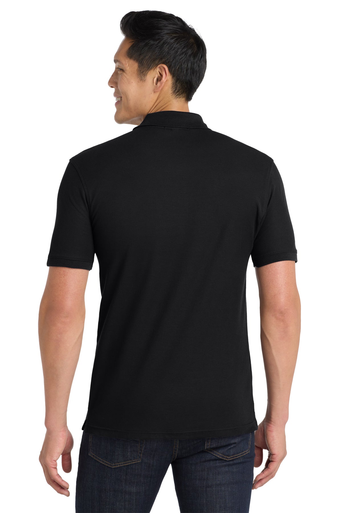 Deep Black Port Authority Core Classic Pique Pocket Polo. K100P plain