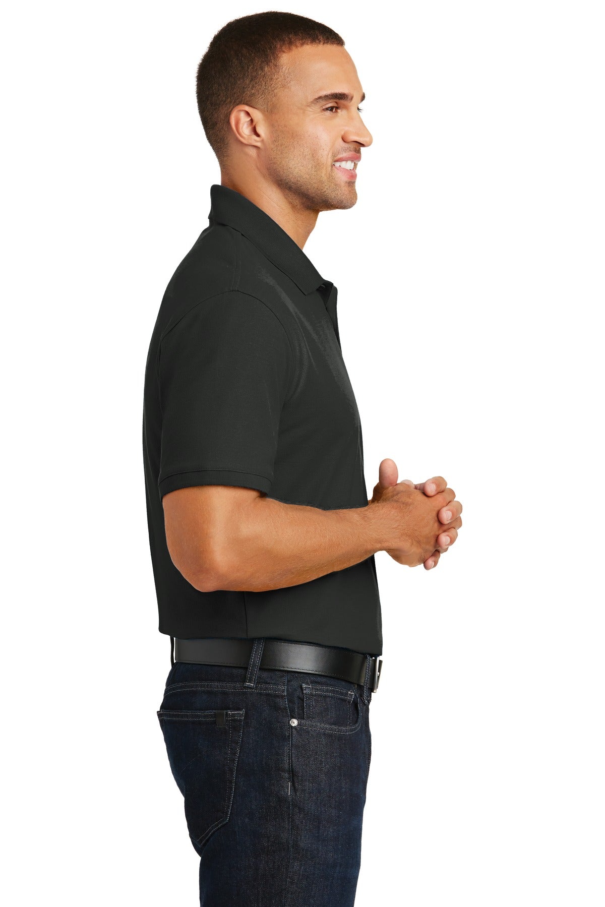 Deep Black Port Authority Core Classic Pique Polo. K100 plain