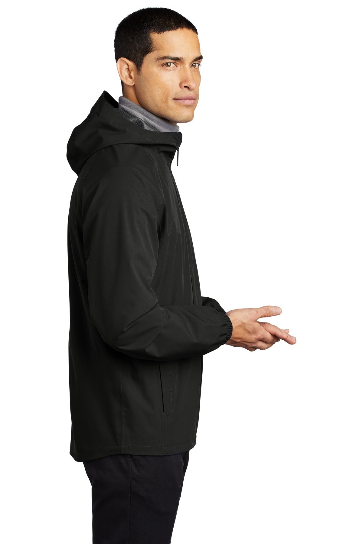 Deep Black Port Authority Essential Rain Jacket J407 plain
