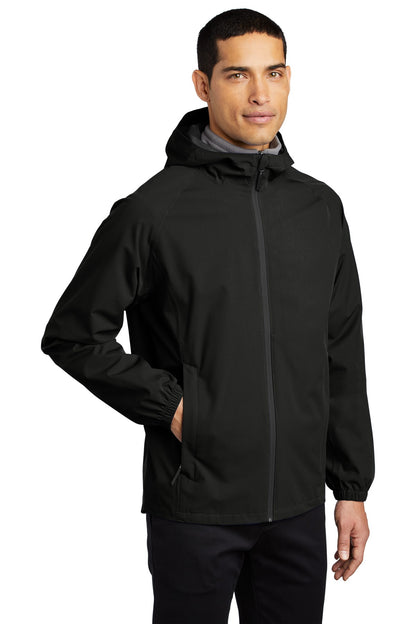 Deep Black Port Authority Essential Rain Jacket J407 plain