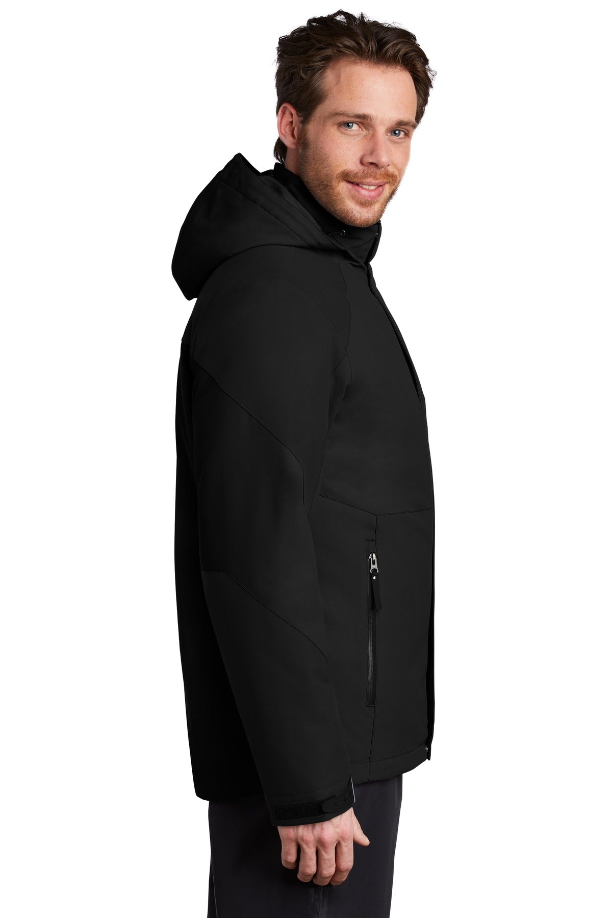 Deep Black Port Authority Insulated Waterproof Tech Jacket J405 plain
