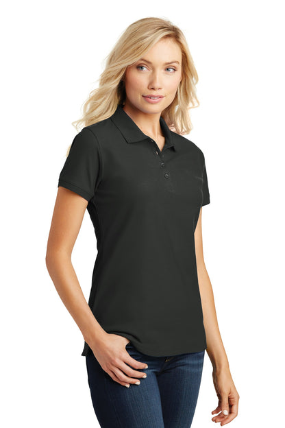 Deep Black Port Authority Women's Core Classic Pique Polo. L100 plain
