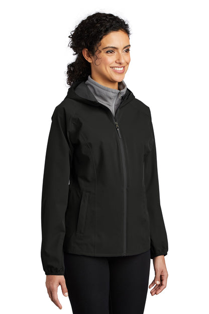 Deep Black Port Authority Women's Essential Rain Jacket L407 plain