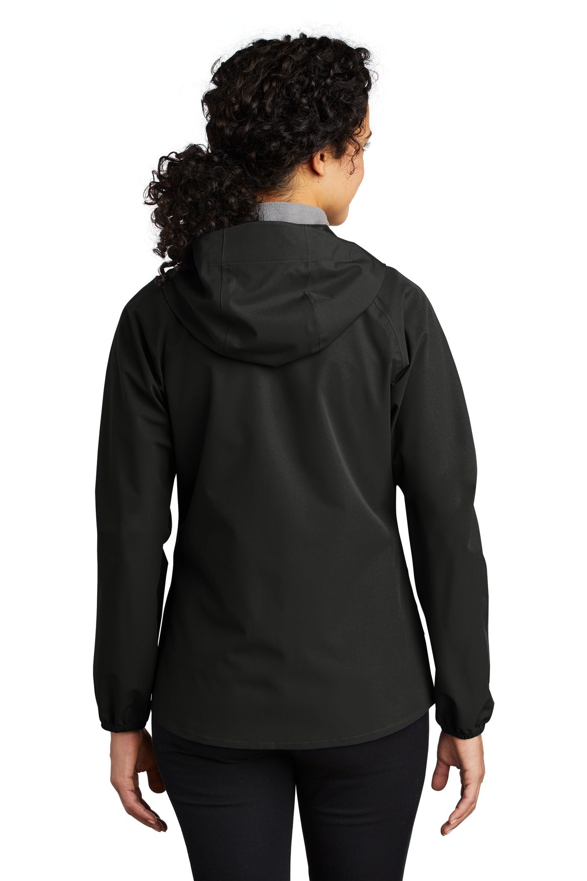 Deep Black Port Authority Women's Essential Rain Jacket L407 plain