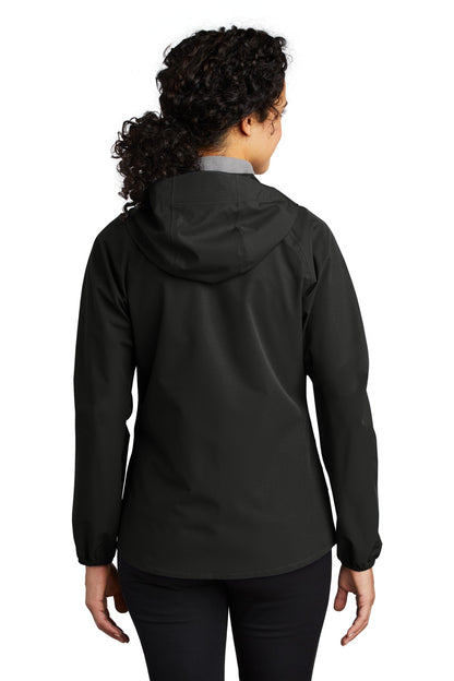 Deep Black Port Authority Women's Essential Rain Jacket L407 plain