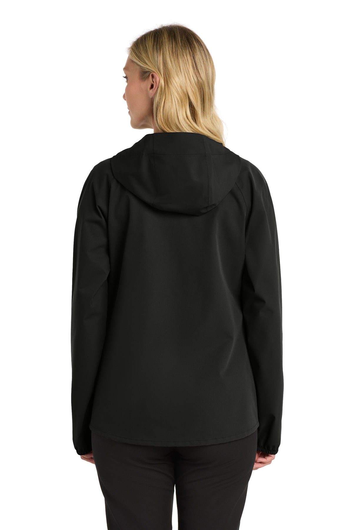 Deep Black Port Authority Women's Essential Rain Jacket L407 plain