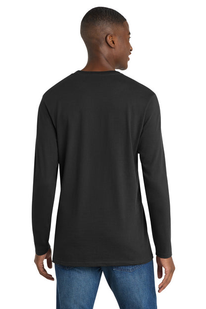 Deep Black Port & Co Long Sleeve Bouncer Tee PC600LS plain