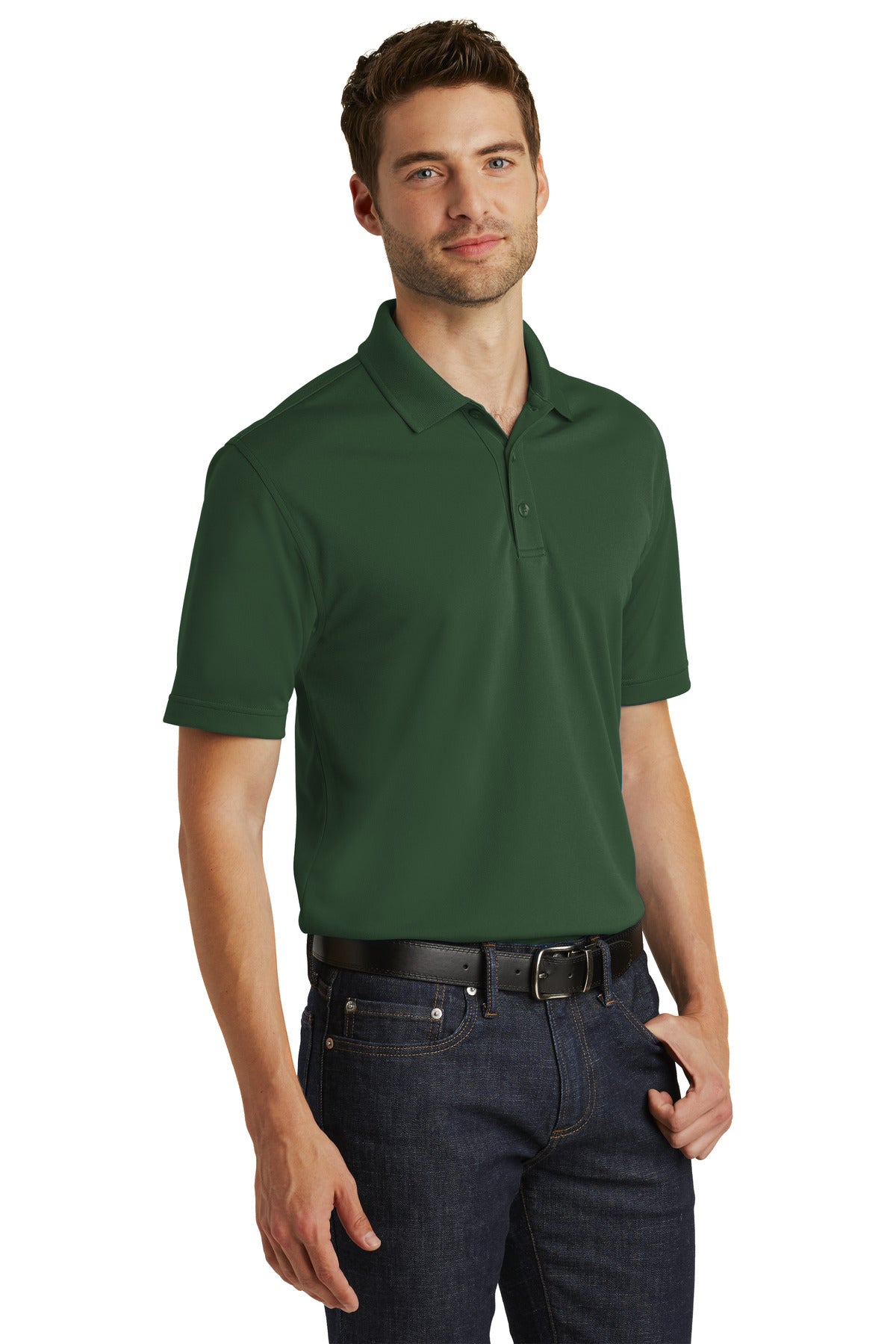 Deep Forest Gn Port Authority Dry Zone UV Micro-Mesh Polo. K110 plain