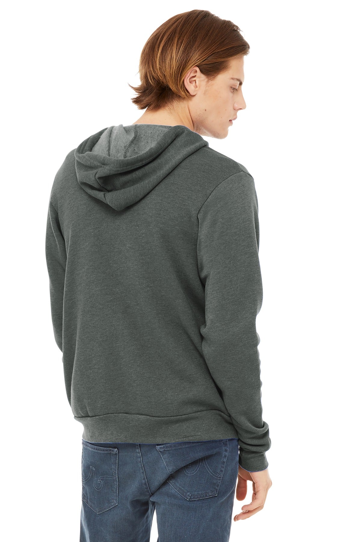 Deep Ht BELLA+CANVAS Unisex Sponge Fleece Full-Zip Hoodie. BC3739 plain