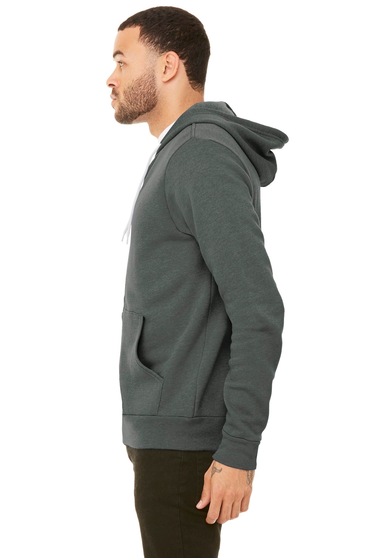 Deep Ht BELLA+CANVAS Unisex Sponge Fleece Pullover Hoodie. BC3719 plain