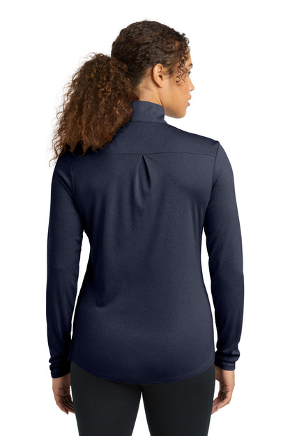 Deep Navy Hthr Sport-Tek Women's Endeavor 1/2-Zip Pullover. LST469 plain