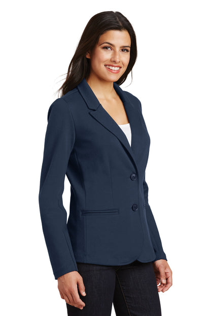 Deep Navy Port Authority Women's Knit Blazer. LM2000 plain