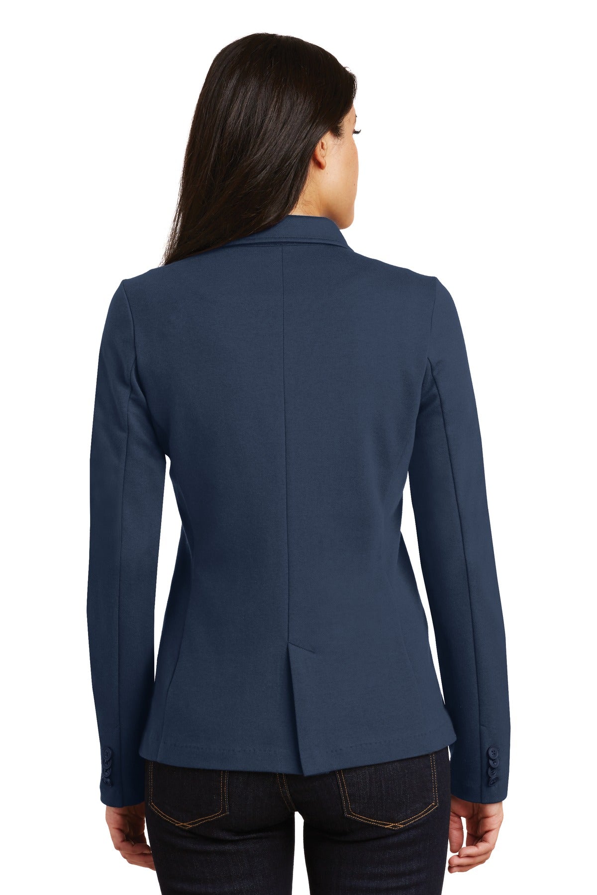 Deep Navy Port Authority Women's Knit Blazer. LM2000 plain