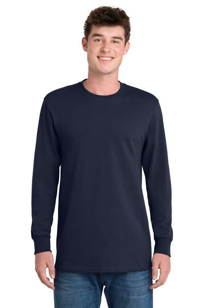 Deep Navy Port & Co Long Sleeve Essential Tee. PC61LS plain