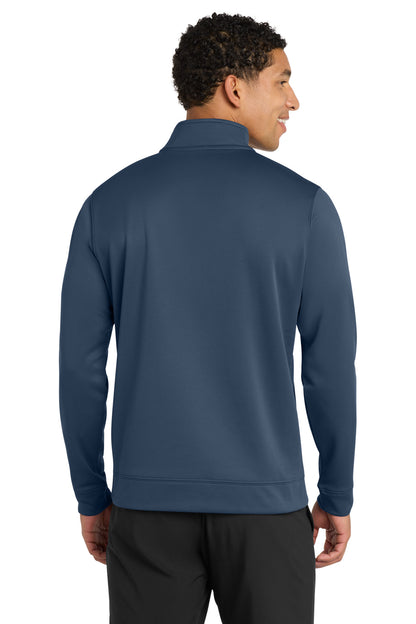 Deep Navy Port & Co Performance Fleece 1/4-Zip Pullover Sweatshirt. PC590Q plain
