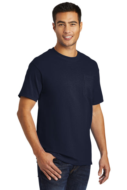 Deep Navy Port & Co Tall Essential Pocket Tee. PC61PT plain