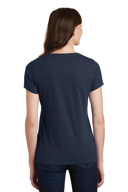 Deep Navy Port & Co Women's Fan Favorite V-Neck Tee. LPC450V plain