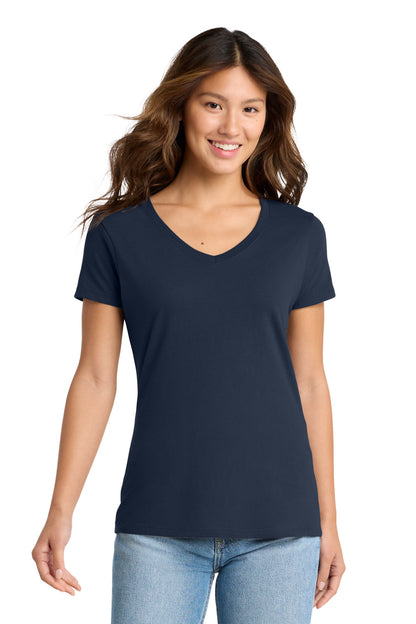 Deep Navy Port & Co Women's Fan Favorite V-Neck Tee. LPC450V plain
