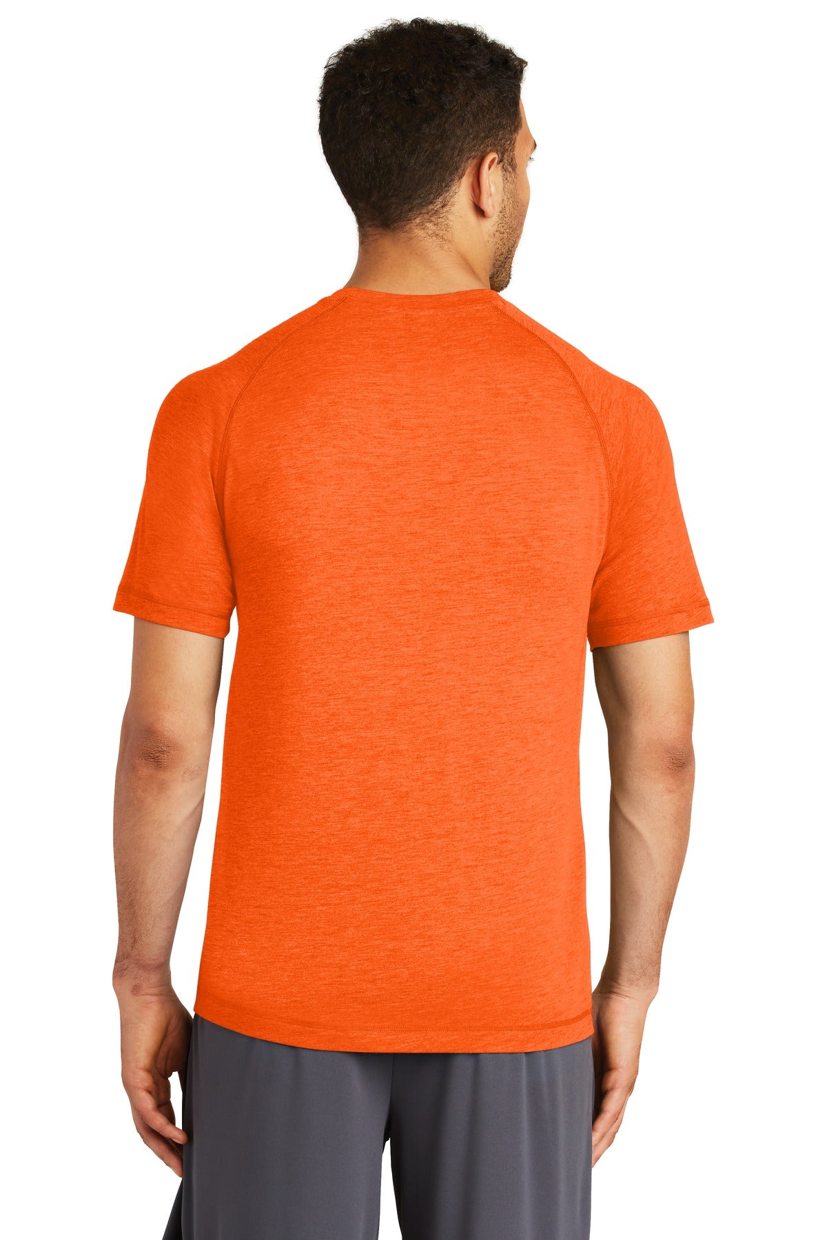 Deep Orange He Sport-Tek PosiCharge Tri-Blend Wicking Raglan Tee. ST400 plain