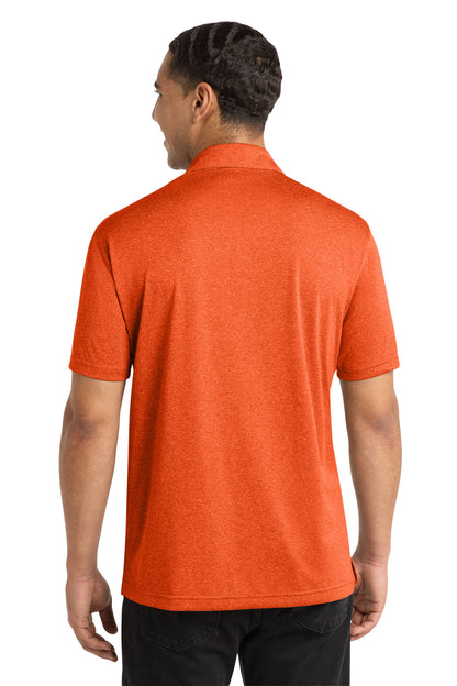 Deep Orange HR Sport-Tek Heather Contender Polo. ST660 plain