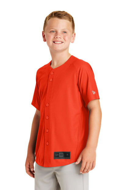 Deep Orange New Era Youth Diamond Era Full-Button Jersey. YNEA220 plain