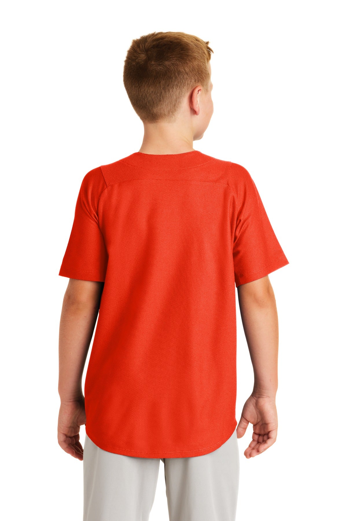 Deep Orange New Era Youth Diamond Era Full-Button Jersey. YNEA220 plain