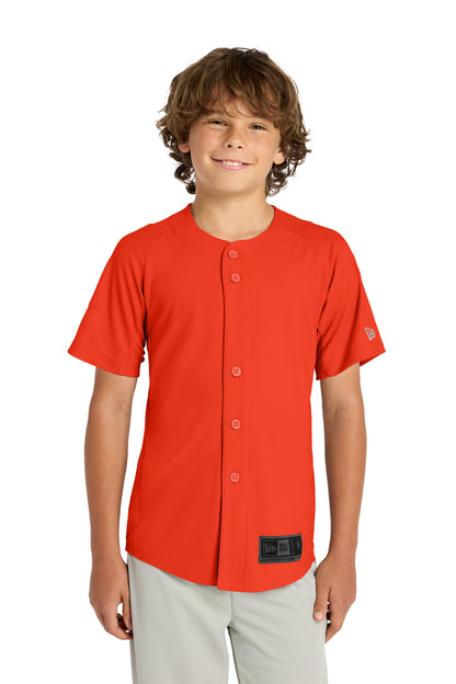 Deep Orange New Era Youth Diamond Era Full-Button Jersey. YNEA220