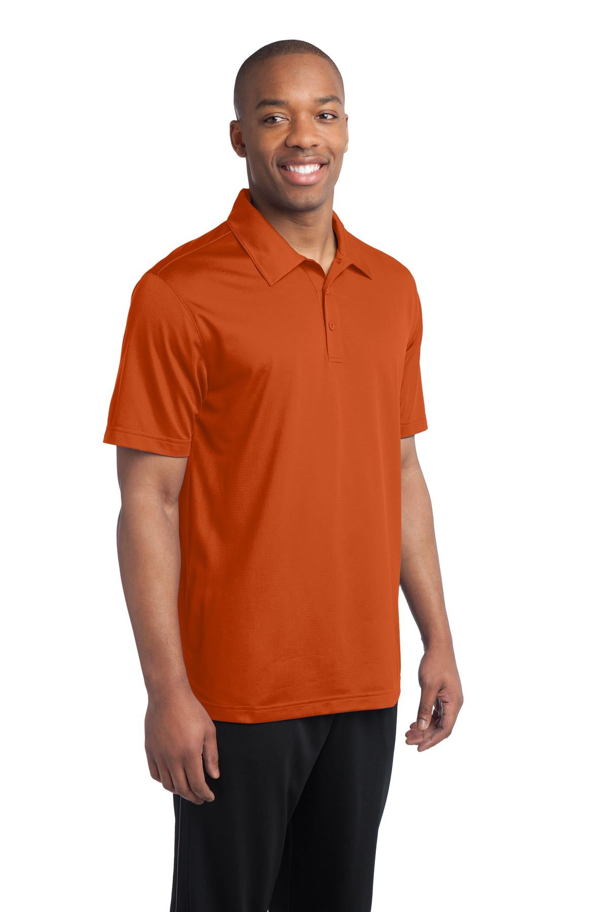 Deep Orange Sport-Tek PosiCharge Active Textured Polo. ST690 plain
