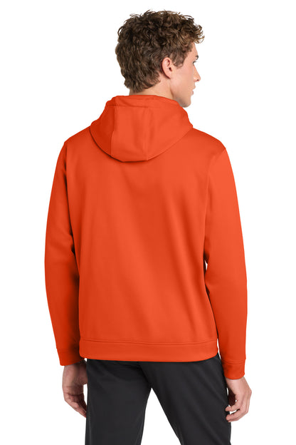 Deep Orange Sport-Tek Sport-Wick Fleece Hooded Pullover. F244 plain