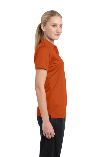 Deep Orange Sport-Tek Women's PosiCharge Active Textured Polo. LST690 plain