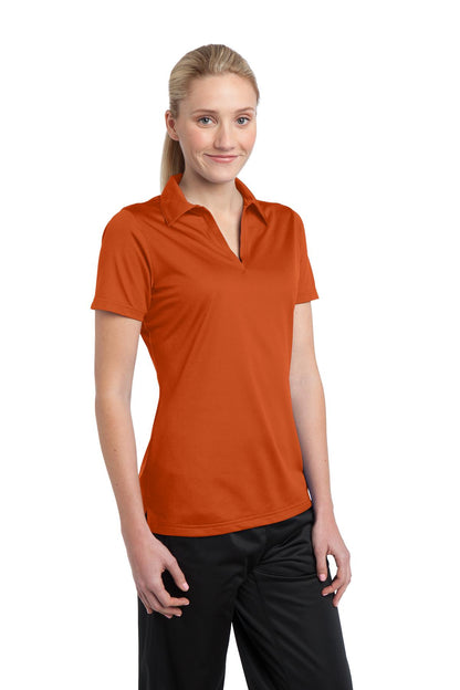 Deep Orange Sport-Tek Women's PosiCharge Active Textured Polo. LST690 plain