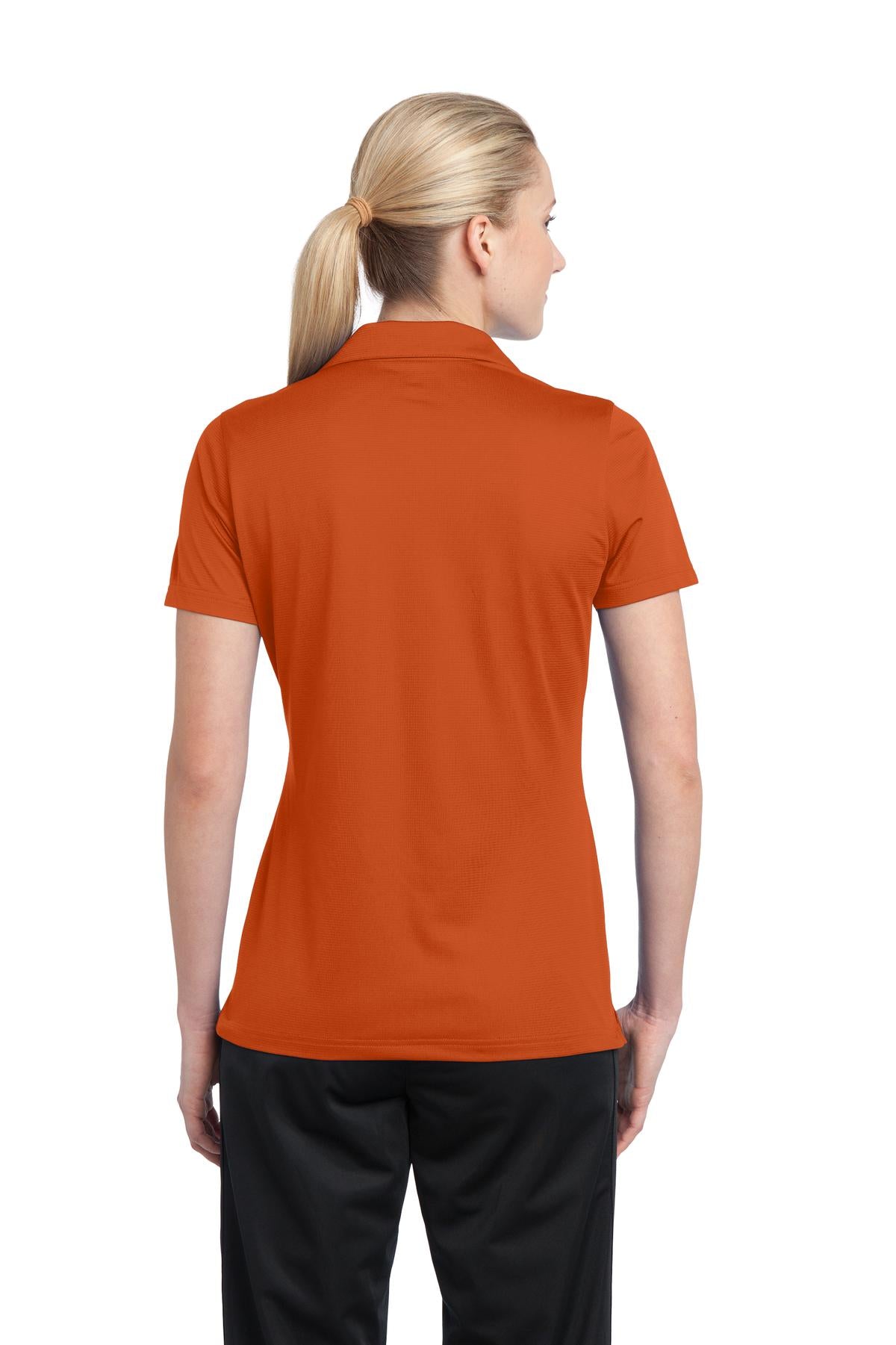 Deep Orange Sport-Tek Women's PosiCharge Active Textured Polo. LST690 plain