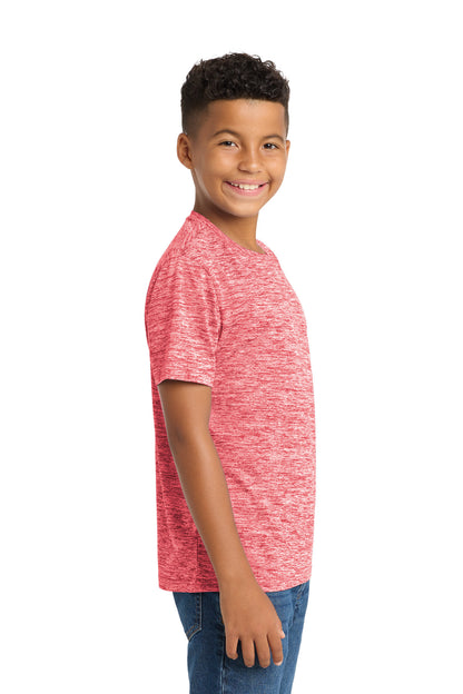 Deep Red Elect Sport-Tek Youth PosiCharge Electric Heather Tee. YST390 plain