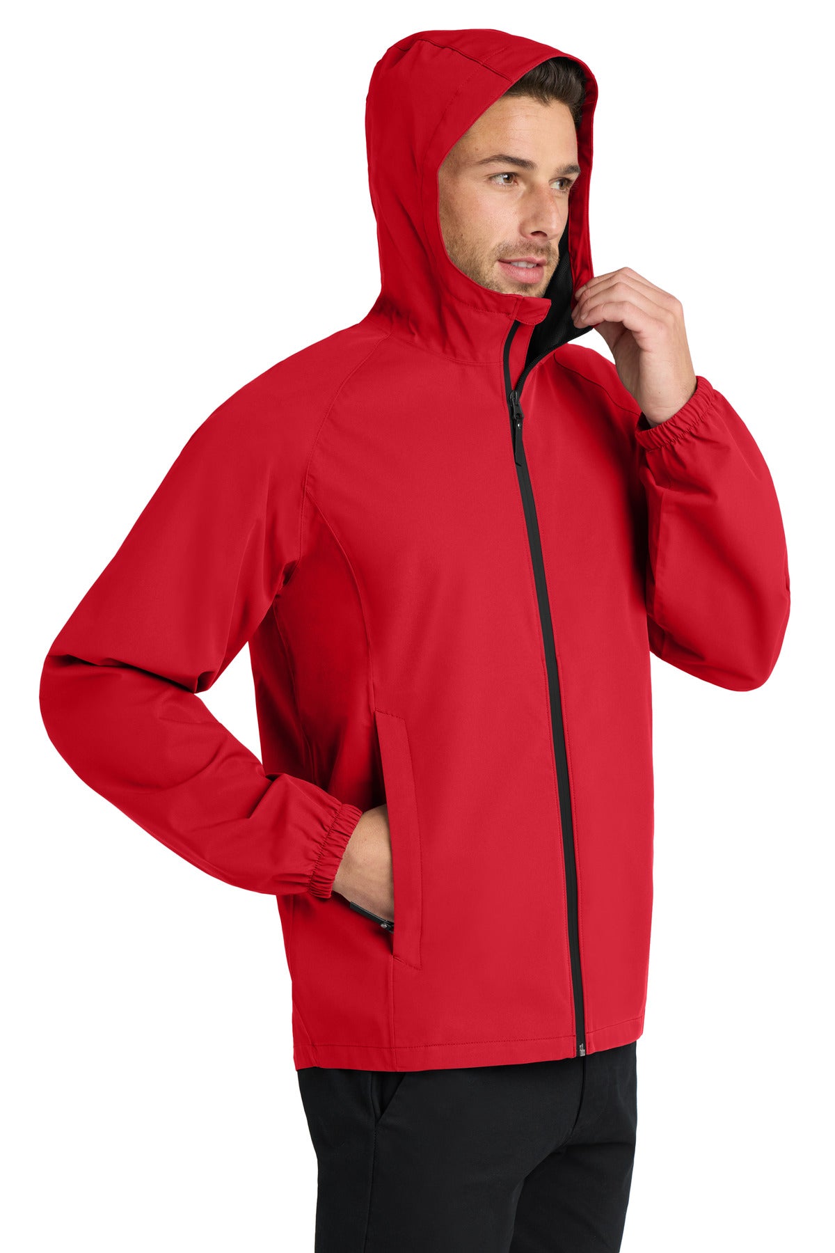 Deep Red Port Authority Essential Rain Jacket J407 plain