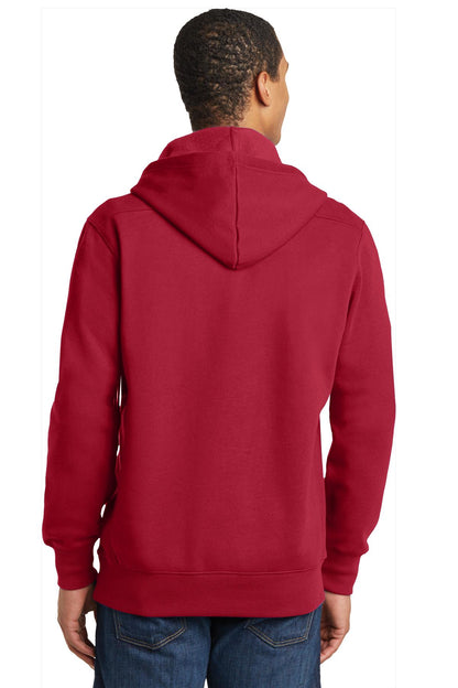 Deep Red Sport-Tek Lace Up Pullover Hooded Sweatshirt. ST271 plain