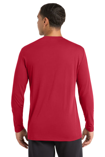 Deep Red Sport-Tek Long Sleeve PosiCharge Competitor Cotton Touch Tee. ST450LS plain