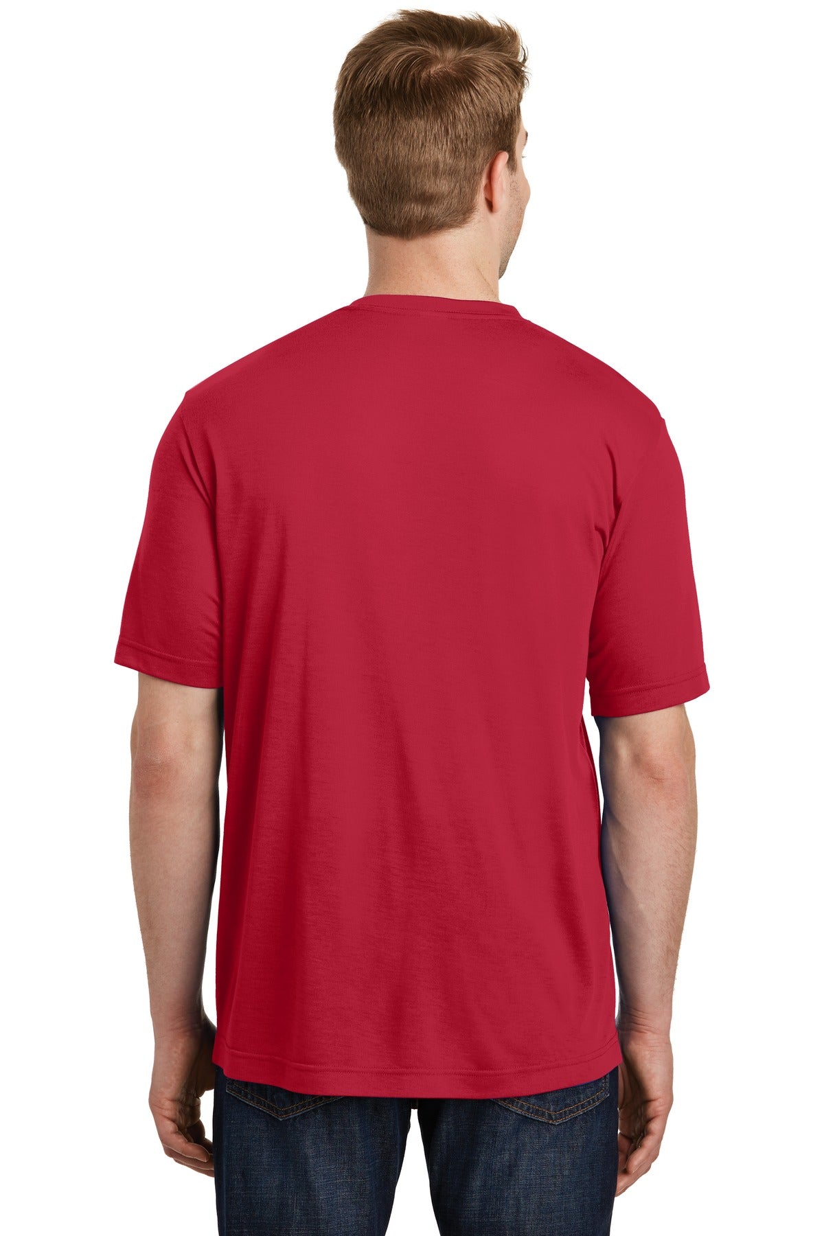 Deep Red Sport-Tek PosiCharge Competitor Cotton Touch Tee. ST450 plain