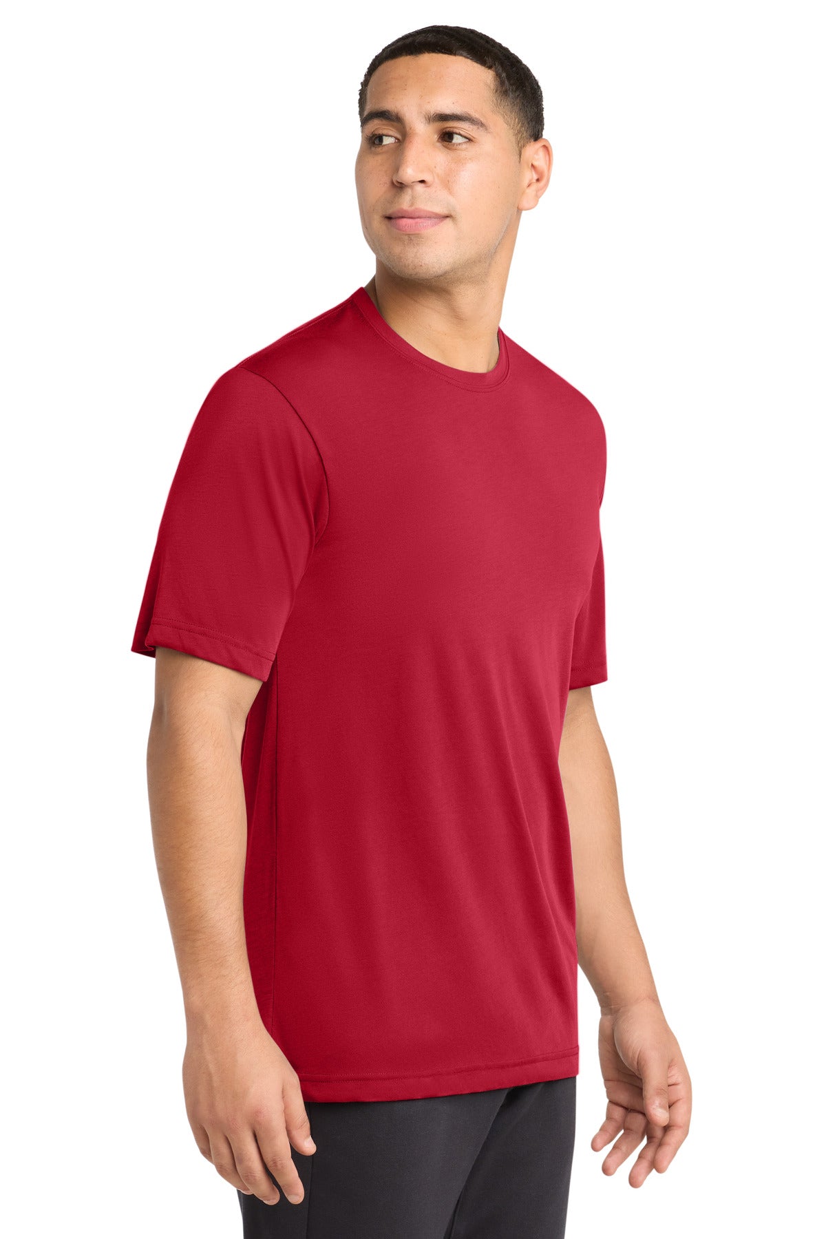 Deep Red Sport-Tek PosiCharge Competitor Cotton Touch Tee. ST450 plain
