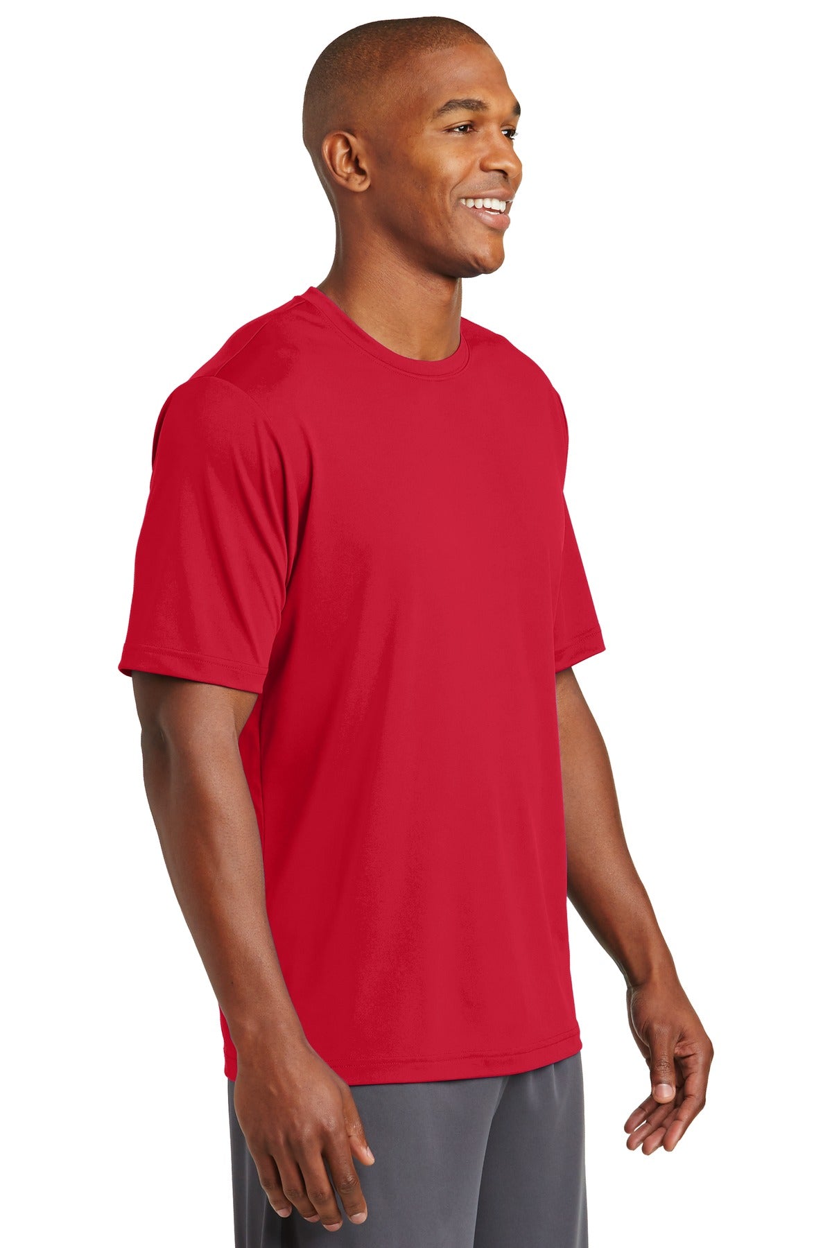 Deep Red Sport-Tek PosiCharge Tough Tee . ST320 plain