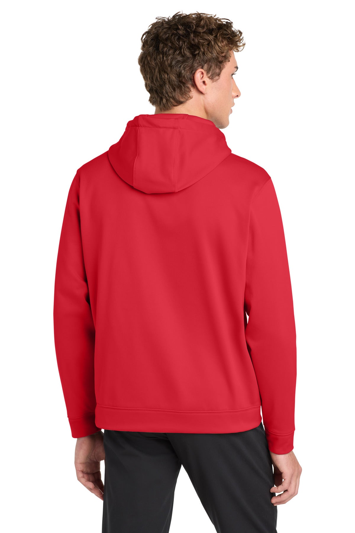Deep Red Sport-Tek Sport-Wick Fleece Hooded Pullover. F244 plain